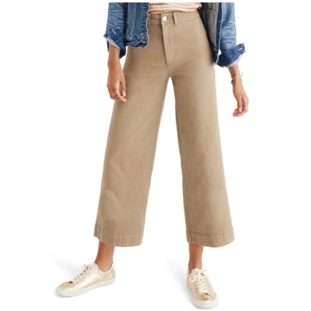 Madewell Women’s Wide Leg Emmett Ankle Length Cropped Jeans, Dark Tan Size 29